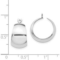 14K White Gold Polished C-Hoop Earring Jackets - Classic Design by Oro Pregiato
