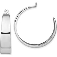 14K White Gold Polished C-Hoop Earring Jackets - Timeless Women's Jewelry Enhancement by Oro Pregiato