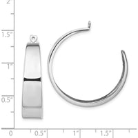 14K White Gold Polished C-Hoop Earring Jackets - Timeless Women's Jewelry Enhancement by Oro Pregiato