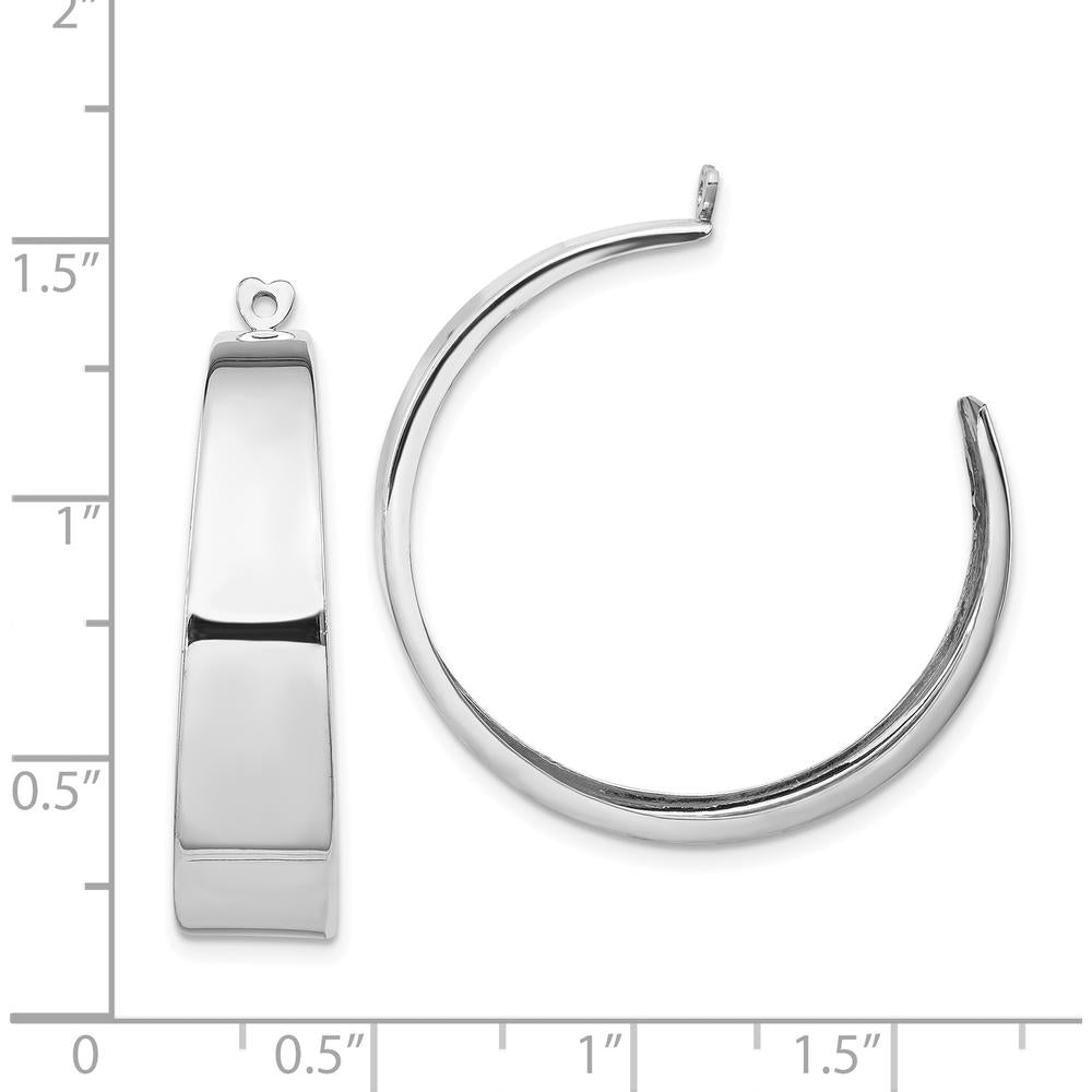 14K White Gold Polished C-Hoop Earring Jackets - Timeless Women's Jewelry Enhancement by Oro Pregiato