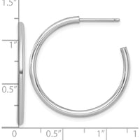 14K White Gold Polished C-Hoop Earrings - 30mm by 0