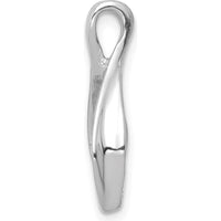 14K White Gold Polished Chain Slide Pendant - Elegant Rhodium-Plated Design by 0