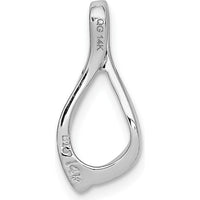 14K White Gold Polished Chain Slide Pendant - Elegant Rhodium-Plated Design by 0