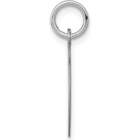 14K White Gold Polished Circular Engravable Disc Charm with Rhodium Plating by Oro Pregiato