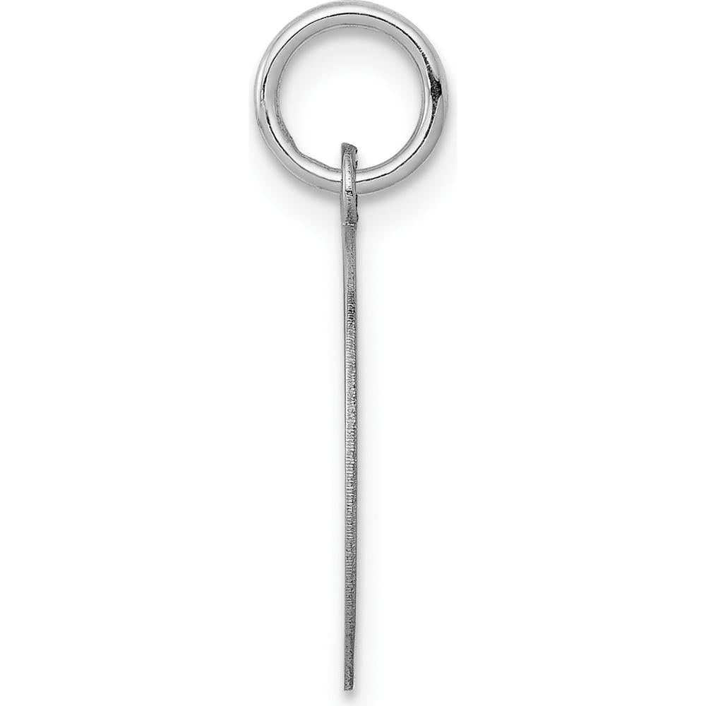 14K White Gold Polished Circular Engravable Disc Charm with Rhodium Plating by Oro Pregiato