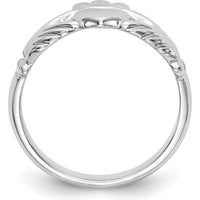 14K White Gold Polished Claddagh Ring - Symbol of Love and Loyalty by Oro Pregiato