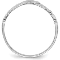 14K White Gold Polished Claddagh Ring with Heart and Crown Detail by 0
