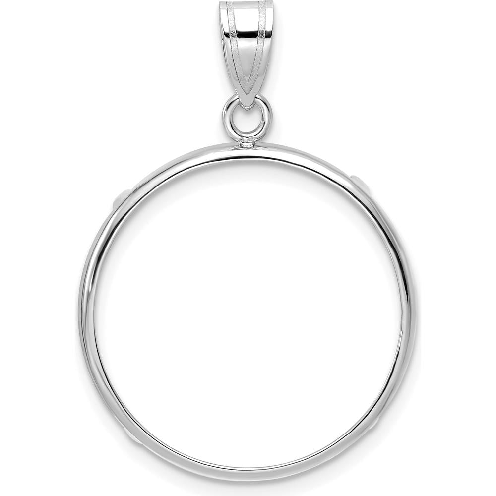 14K White Gold Polished Coin Bezel Pendant for 1/4 oz. American Eagle Coin - 33.1mm Length by Numis Coin Jewelry
