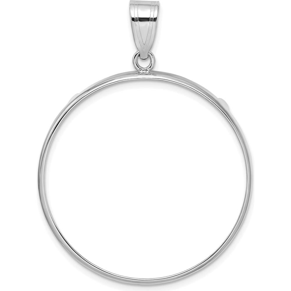 14K White Gold Polished Coin Bezel Pendant for 1 oz. American Eagle Coin by Numis Coin Jewelry