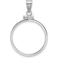 14K White Gold Polished Coin Bezel Pendant - Holds 1/4 oz. American Eagle Coin by Numis Coin Jewelry