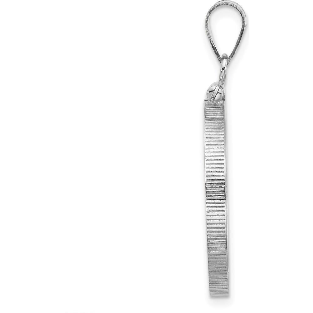14K White Gold Polished Coin Bezel Pendant - Holds 1/4 oz. American Eagle Coin by Numis Coin Jewelry