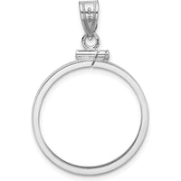 14K White Gold Polished Coin Bezel Pendant - Holds 1/4 oz. American Eagle Coin by Numis Coin Jewelry