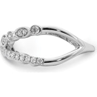 14K White Gold Polished Criss Cross Diamond Ring with 31 Round Diamonds - 0.064 Carat Total Diamond Weight by 0