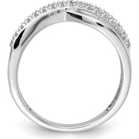 14K White Gold Polished Crisscross Diamond Ring - 0.0029 Carat Total Diamond Weight by 0