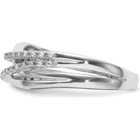 14K White Gold Polished Crisscross Diamond Ring - 0.0029 Carat Total Diamond Weight by 0