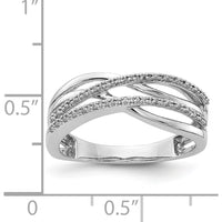 14K White Gold Polished Crisscross Diamond Ring - 0.0029 Carat Total Diamond Weight by 0