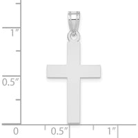 14K White Gold Polished Cross Charm Pendant - Faith Symbol by Oro Pregiato