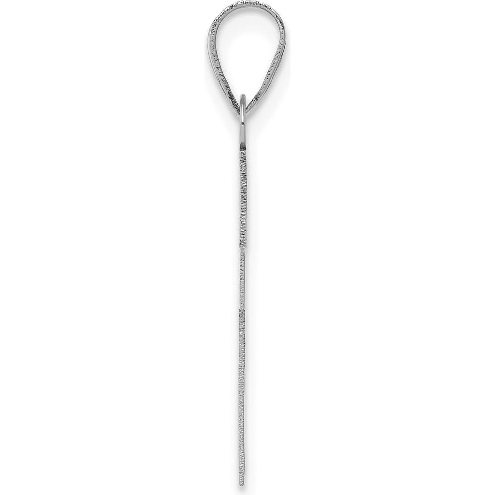14K White Gold Polished Cross Charm Pendant - Rhodium Plated by Oro Pregiato
