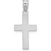 14K White Gold Polished Cross Charm Pendant - Rhodium Plated by Oro Pregiato