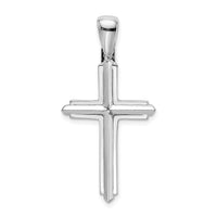 14K White Gold Polished Cross Charm Pendant - Timeless and Elegant Design by Oro Pregiato