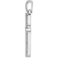 14K White Gold Polished Cross Charm Pendant - Timeless and Elegant Design by Oro Pregiato