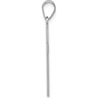 14K White Gold Polished Cross Pendant - 30mm Length by Oro Pregiato