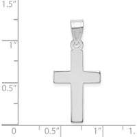 14K White Gold Polished Cross Pendant - 30mm Length by Oro Pregiato