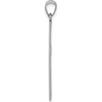 14K White Gold Polished Cross Pendant - 36mm Length by Oro Pregiato