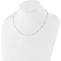 14K White Gold Polished Cube Stations Necklace with Diamond-Cut Texture - 16" Plus 2" Extender by 0