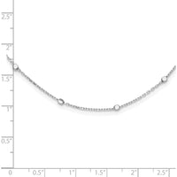 14K White Gold Polished Cube Stations Necklace with Diamond-Cut Texture - 16" Plus 2" Extender by 0