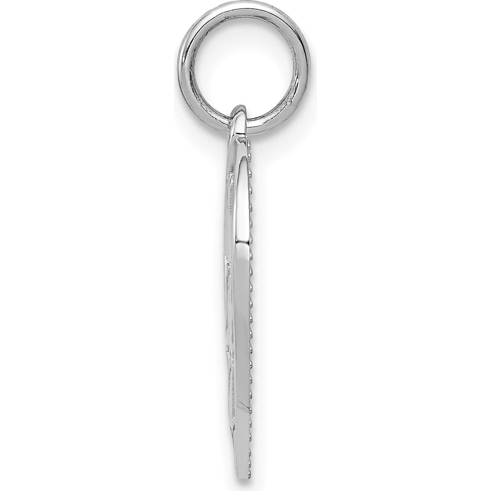 14K White Gold Polished Daddy's Little Girl Heart Charm Pendant by Oro Pregiato