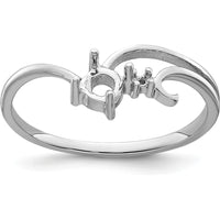 14K White Gold Polished Diamond & 4mm Round Gemstone Ring Mounting - Rhodium Plated Finish by Monteluci Fine Jewelry