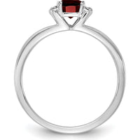 14K White Gold Polished Diamond and Garnet Fashion Ring with Halo Setting - 0.42 Carat Total Diamond Weight by 0