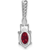 14K White Gold Polished Diamond and Lab Created Ruby Twisted Chain Slide with Marquise and Round Diamonds by Oro Pregiato
