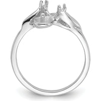14K White Gold Polished Diamond & Pearl Ring Mounting - 2mm Band Width, 11mm x 10mm Top by Monteluci Fine Jewelry