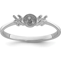 14K White Gold Polished Diamond & Pearl Ring Mounting - 2mm Band Width by Monteluci Fine Jewelry
