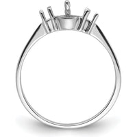 14K White Gold Polished Diamond & Pearl Ring Mounting - 2mm Band Width by Monteluci Fine Jewelry