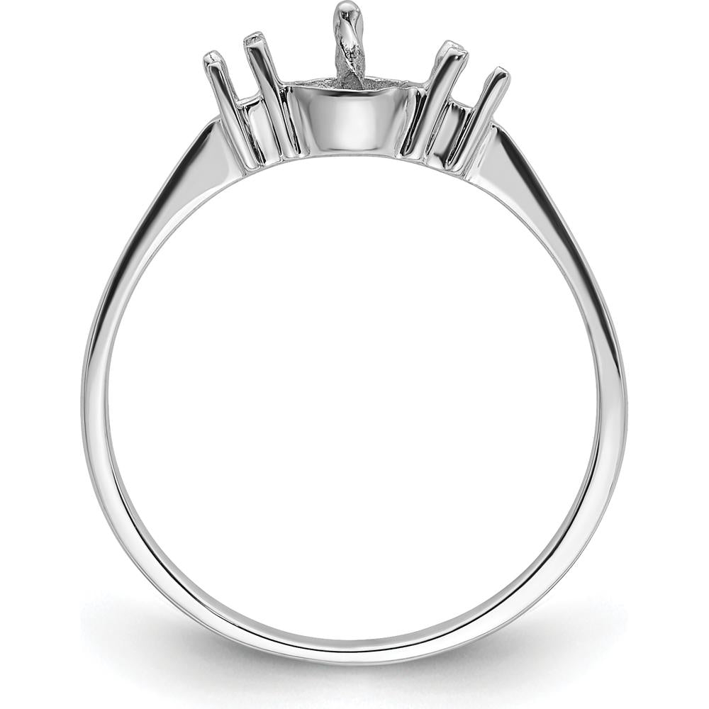 14K White Gold Polished Diamond & Pearl Ring Mounting - 2mm Band Width by Monteluci Fine Jewelry