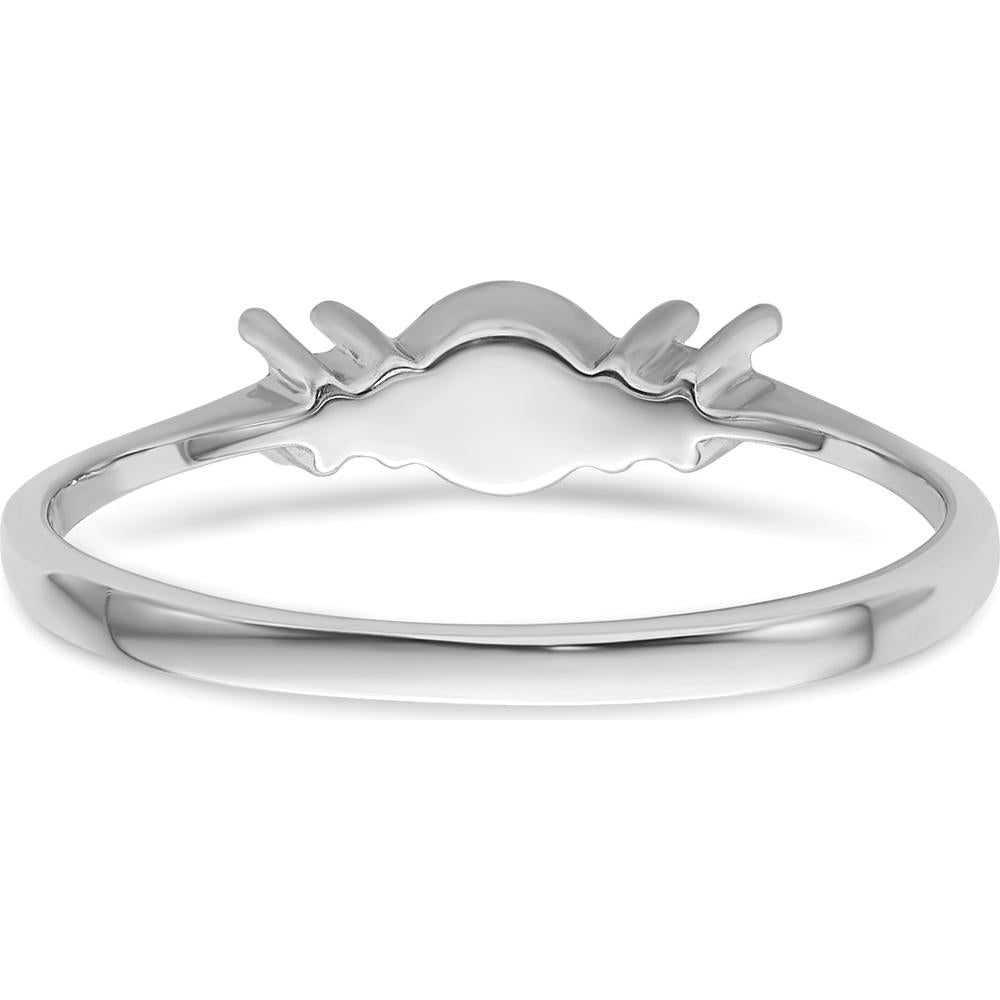 14K White Gold Polished Diamond & Pearl Ring Mounting - 2mm Band Width by Monteluci Fine Jewelry