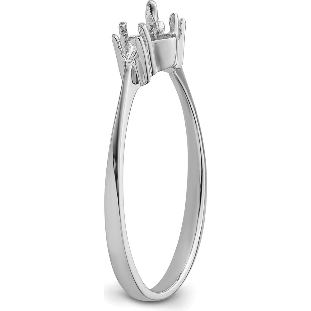 14K White Gold Polished Diamond & Pearl Ring Mounting - 2mm Band Width by Monteluci Fine Jewelry