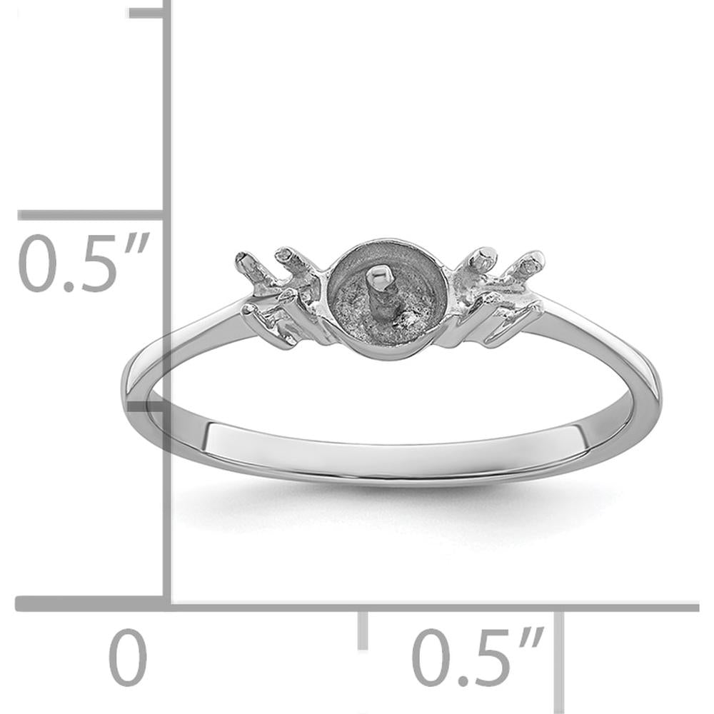 14K White Gold Polished Diamond & Pearl Ring Mounting - 2mm Band Width by Monteluci Fine Jewelry