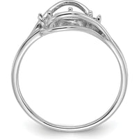 14K White Gold Polished Diamond & Pearl Ring Mounting - Customizable Design, Rhodium Plated by Monteluci Fine Jewelry