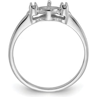 14K White Gold Polished Diamond & Pearl Ring Mounting with 4 Side Stone Settings - 1.1mm Stones by Oro Pregiato