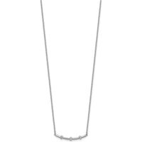 14K White Gold Polished Diamond Curved Bar Necklace - 1/20 Carat Total Diamond Weight by Oro Pregiato