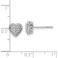 14K White Gold Polished Diamond-cut Heart Earrings - 0.50 Carat Total Diamond Weight by 0