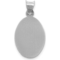 14K White Gold Polished Diamond-Cut Semi-Solid Our Lady Of Guadalupe Oval Pendant - 20mm x 13.02mm by Oro Pregiato