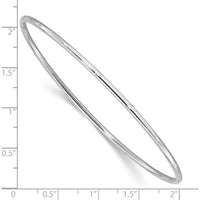 14K White Gold Polished Diamond-Cut Slip-On Round Bangle Bracelet by Oro Pregiato