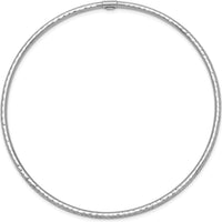 14K White Gold Polished Diamond-Cut Tube 2.00mm Slip-On Bangle Bracelet - 8 Inch Length by Oro Pregiato
