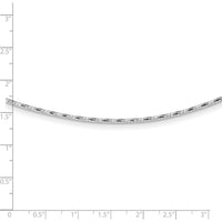 14K White Gold Polished Diamond-Cut Twisted Omega Necklace with 2" Heart Extender by 0