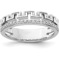 14K White Gold Polished Diamond Double Band Fashion Ring - 0.15 Carat Total Diamond Weight by 0